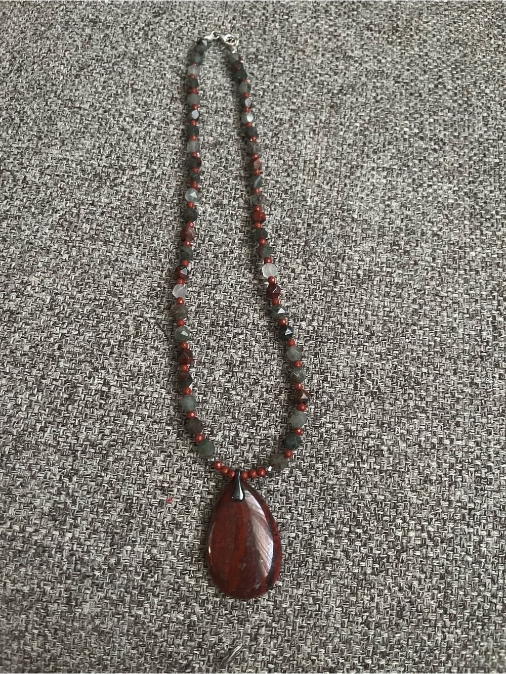 Natural stone necklace jasper Indian agate